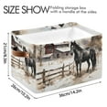 thumbnail image 3 of Horse Farmhouse Storage Basket Large Bin Laundry Boxes Toys Foldable Home Organizer Bag 14.2x10.2x8.3 Inches 1 PC, 3 of 8