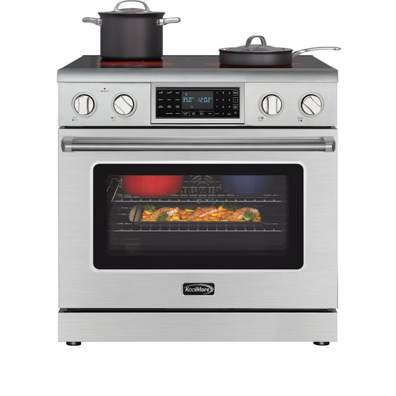 36 in. Electric Professional Range with Tilt Panel and Digital controls, Self-Cleaning, 16300W of Power, 240V in Stainless-Steel (KM-EPR-36TDP-SS)