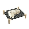 thumbnail image 6 of Baweave Black Wooden Dog Suspended Bed - Elevated Indoor/Outdoor Pet Bed for Cats and Small Dogs  Detachable and Portable. Dark Gray, 6 of 7