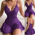 thumbnail image 2 of zuwimk Women Lace Sleepwear Boudoir Outfits Plus Size Purple,L, 2 of 5