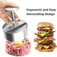 thumbnail image 2 of Chok Burger Press Stainless Steel Adjustable Hamburger Patty Maker Non Stick Burger Mold for Meat Patty Making, Beef, Vegetables, Burgers and Cooking, BBQ, Silver(Diameter 3.14 inches), 2 of 6