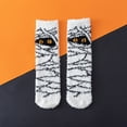 thumbnail image 4 of DJN Halloween Socks Compression Socks for Women Fuzzy Socks for Women Fluffy Cozy Slipper Socks Fall Halloween Socks Gifts Pumpkin Slippers knit Black One Size, 4 of 4