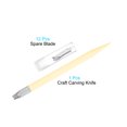thumbnail image 3 of Uxcell 1 Pack Art Craft Carving Knife with 12 Pack Spare Metal Blade PVC Handle Beige (1 Set), 3 of 6