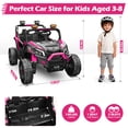 thumbnail image 3 of Wisairt 24V Ride on Toys 4WD Ride on Cars with Remote Control, 2 Seater Electric Car for Kids, Power Car Wheels, UTV w/ Four Motors, Music, LED Lights, Wireless Audio, 3 Speeds, Pink, 3 of 10