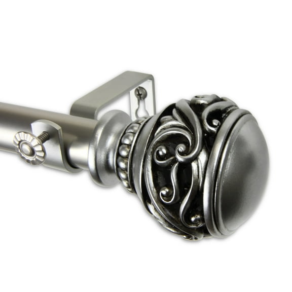 Mathilda Curtain Rod 1" OD 120-170 inch - Satin Nickel