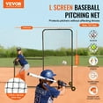 thumbnail image 3 of Baseball Softball L Screen, 7x7ft Pitching Net with Wheels, Protective Screen for Batting Cage, Portable Safety Net with Carry Bag & Stakes, 3 of 7