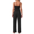 thumbnail image 3 of INSPIRE CHIC Women's Pajama Set Cami Jersey Knit Adjustable Spaghetti Strap Elastic Waist Wide Leg Pants with Pockets XS Black, 3 of 6