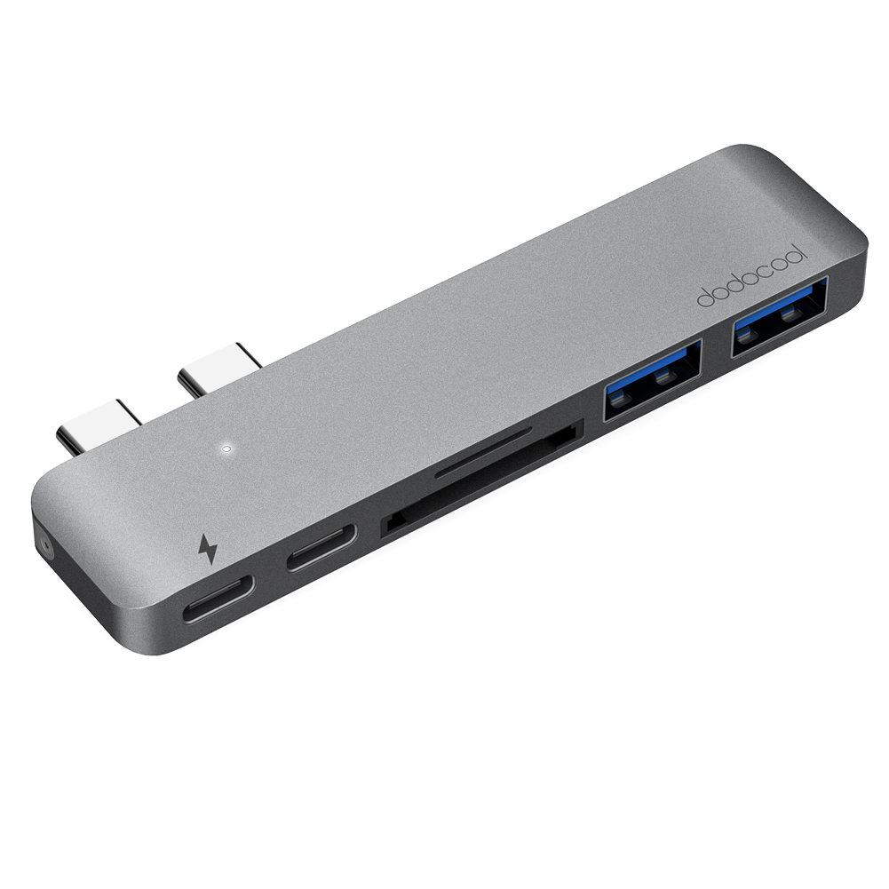 dodocool Aluminum Alloy Dual USBC Hub Multiport Adapter Support Data