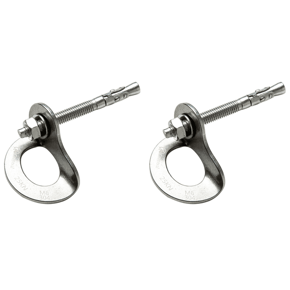 2X 25KN Mountaineering Rock Climbing Caving Bolt Hanger Plates for Permanent Anchor Point Equipment Outdoor,2 x Rock Climb Fastening Bolt,Silver