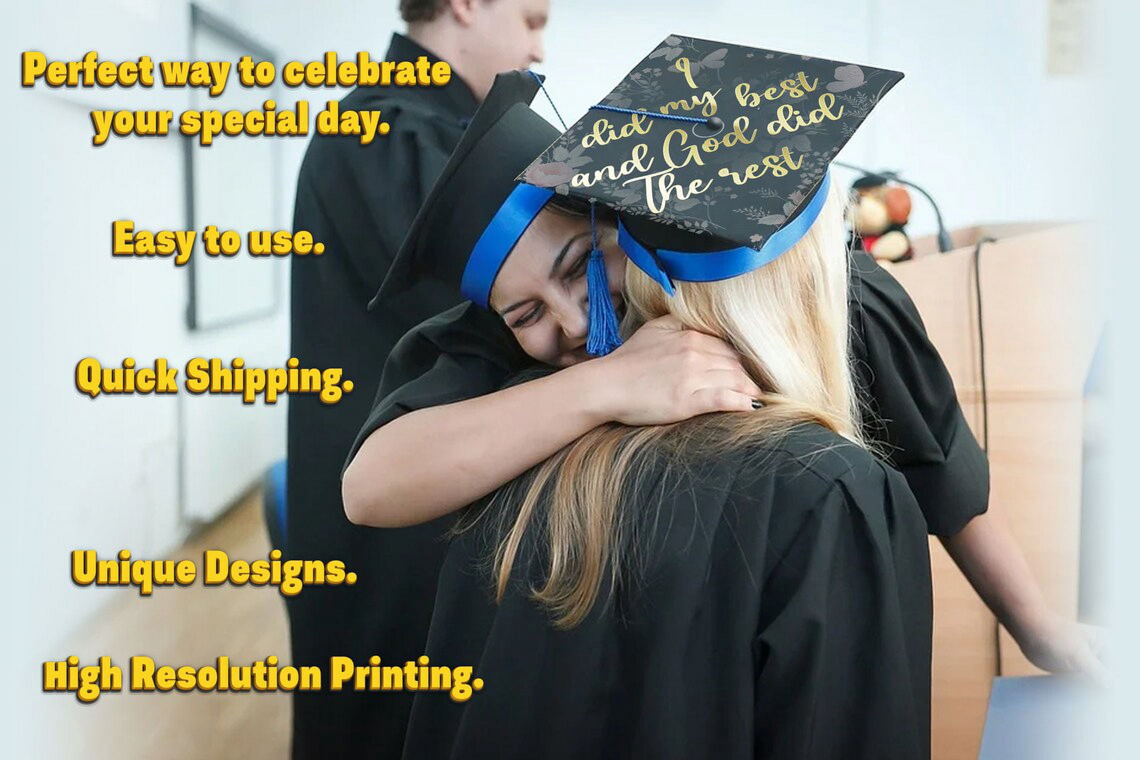 I Did My Best God Did The Rest, Motivational Quote, Graduation Cap Topper Decoration, Graduation Gift