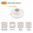 thumbnail image 3 of Unique Bargains 4Pack Adhesive Mini Caster Wheels, Swivel Universal Caster 360 Degree Rotation Sticky Pulley (White), 3 of 7