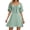 W-Green, variant on Summer Dresses For Women 2026 V Neck Sundress With Bow Tie Solid Color Short Sleeved Dress Elegant Wear S Army Green