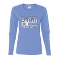 thumbnail image 2 of Wild Bobby, Installing Muscles Please Wait... Gym/Workout Women Graphic Long Sleeve Tee, Light Blue, XX-Large, 2 of 5
