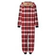 thumbnail image 6 of Christmas Pajamas Long Sleeve Jumpsuit Plaid Zipper Reindeer Ear Hoodie Jumper Classic Printed Onesies Pjs Sleepwear, Baby, 9 Months, 6 of 7