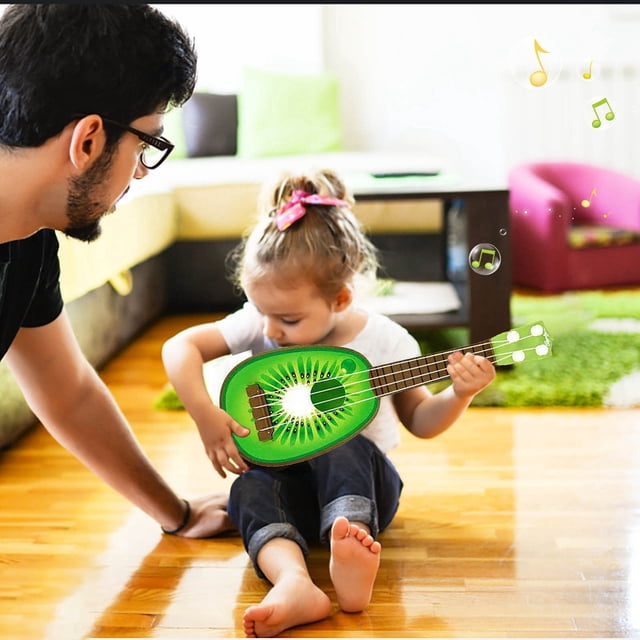 Toys for Toddlers 1-2 Kids Guitar Ukulele Beginner Musical Instrument 14 Inches With 4 Strings Mini Guitar For Skill Improving Kids Play Early Educational Pre School Children Toddler Toys Under $10