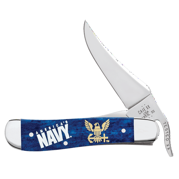 Case XX Knives Russlock U.S. Navy Blue Bone Stainless Pocket Knife