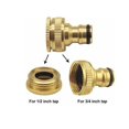 thumbnail image 3 of 2pcs Universal Bath Faucet to Garden Hose Adapter, 1/2 Inch and 3/4 Inch 2-in-1 Female Slotted Adapter, 3 of 3