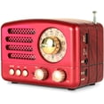 thumbnail image 1 of Retro Bluetooth Speaker, Portable, Am, Fm Shortwave Radio, Rechargeable, Support Tf Card / Aux / Usb Mp3 Player, Red, 1 of 7