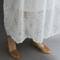 thumbnail image 3 of Vestido de encaje floral para mujer Vestido elegante de manga corta con cuello en O Eccomum Blanco, 3 of 7