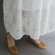 thumbnail image 3 of Vestido elegante de encaje floral para mujer, holgado, hasta media pantorrilla, cuello redondo y mangas cortas, 3 of 8