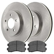 AutoShack Front Brake Rotors and Performance Ceramic Pads Kit Driver and Passenger Side Replacement for 2002-2007 Saturn Vue 2005-2006 Chevrolet Equinox 2006 Pontiac Torrent 2.2L 2.4L 3.5L V6 AWD FWD