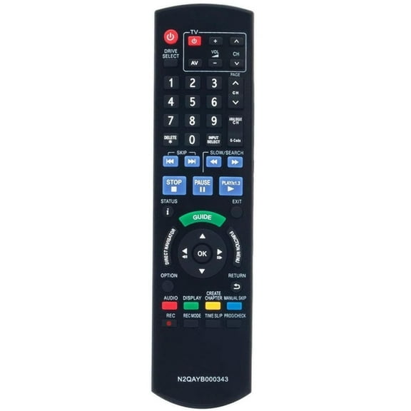 New Replacement N2QAYB000343 For Panasonic DVD Recorder Remote Control DMR-EZ47V