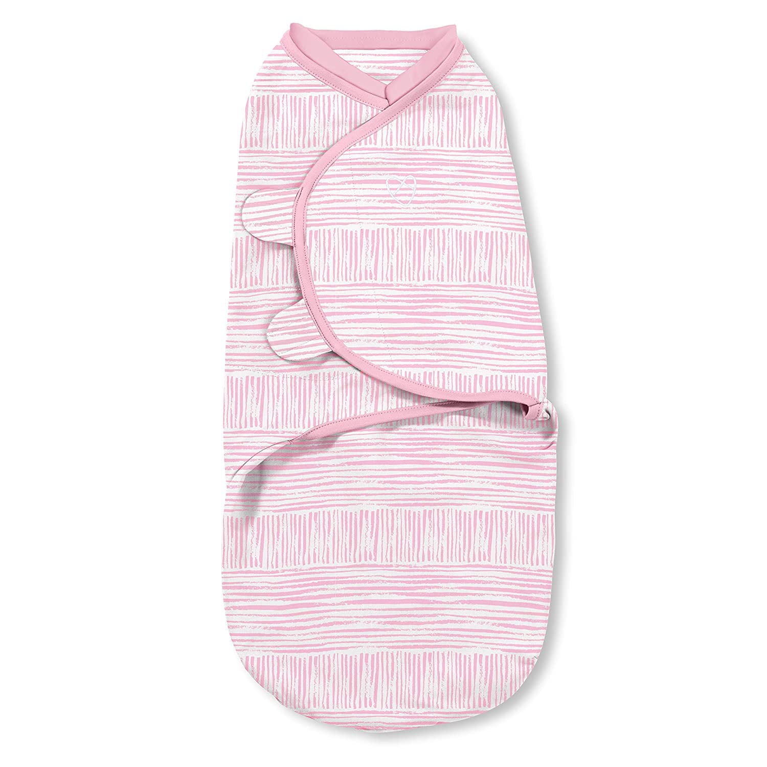 SwaddleMe Natural Position 2-in-1 Swaddle with Easy Change Zipper – Size Small/Medium, 0-3 Months, 1-Pack (Sugar Stripes )