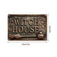 thumbnail image 3 of AZXY Halloween Decorations Witch‑House Vintage Metal Wall Sign, Halloween Wall Hanging Decoration, Halloween Gothic Home Ornament for Doorways Porches Bedrooms, 3 of 7
