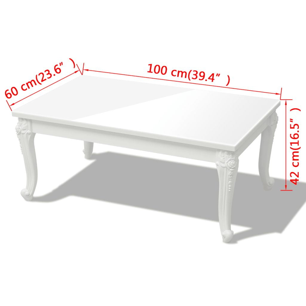Kepooman Modern High Gloss Leisure Rectangle Dining Table for Kitchen Living Room, 39.4" x 23.6" x 16.5", White Kepooman Modern High Gloss Leisure Rectangle Dining Table for Kitchen Living Room, 39.4" x 23.6" x 16.5", White