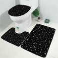 thumbnail image 2 of Black White Moon Star Pattern Bathroom Rugs Sets 3 Piece,Toilet Cover Set,Absorbent Non Slip Bathroom Mats Sets with U-Shaped Contour Rug Toilet Rug Set, 2 of 5