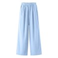thumbnail image 4 of Ceisia Men's All-Season Solid Color Wide Gift Leg Pants Ice Silk Drape Fabric Elastic Waist Drawstring Pockets for Outdoor Casua l Daily, 4 of 8