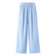 thumbnail image 4 of Ceisia Men's All-Season Solid Color Wide Gift Leg Pants Ice Silk Drape Fabric Elastic Waist Drawstring Pockets for Outdoor Casua l Daily, 4 of 8