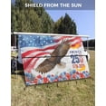 thumbnail image 3 of 4th of July RV Awning Sun Shade Screen 9'X15.3' American Flag Bald Eagle Mesh Sunscreen Poppy 250th Anniversary Awning Shade Screen with Zipper UV Blocker Completed Kits for RV Motorhome Camper, 3 of 7