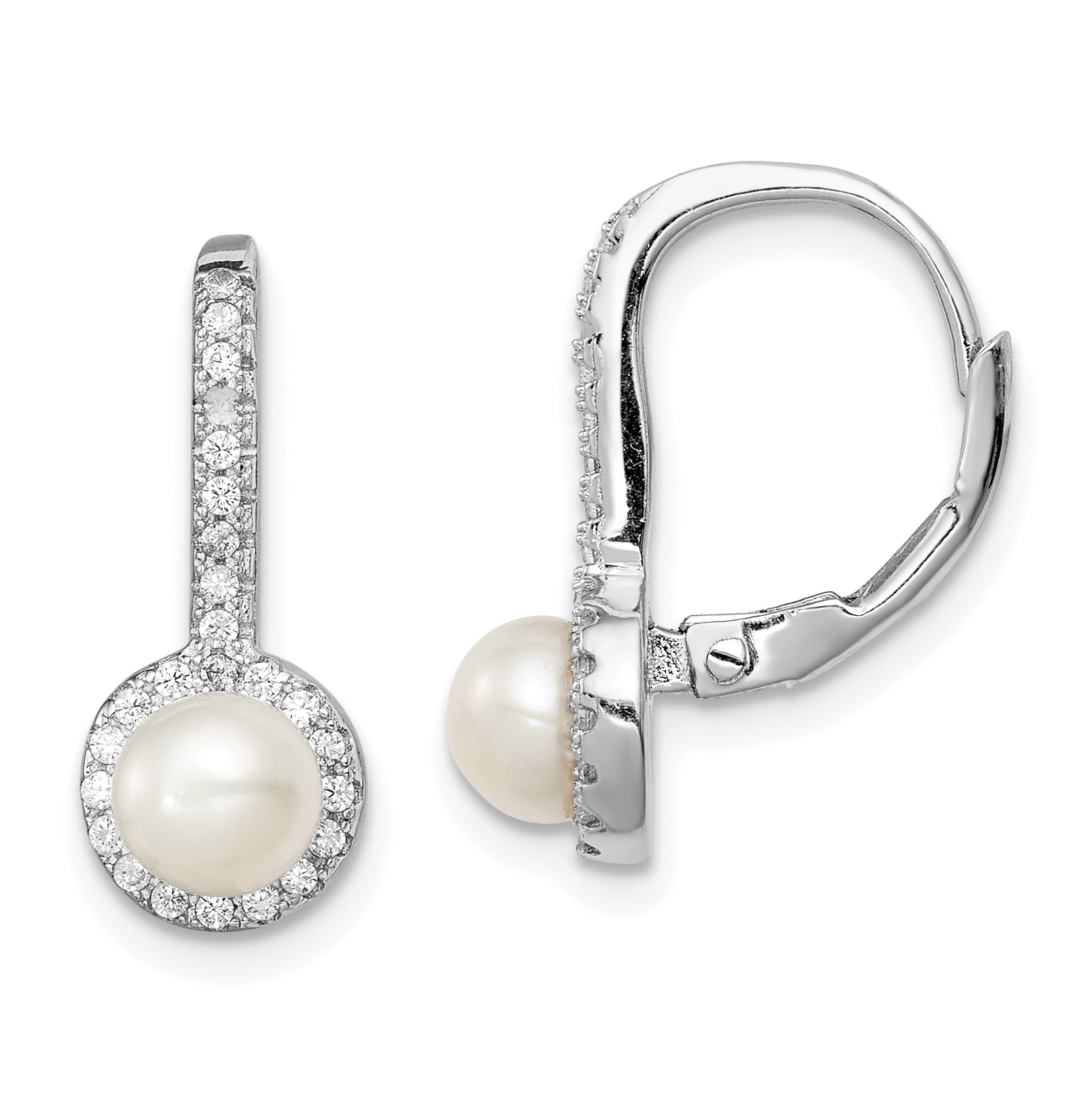 Cubic Zirconia Cabinet Cross Drop//Dangle Earrings Fashion Pearl Beads Jewelry