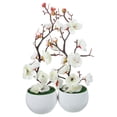 thumbnail image 1 of 2 piezas de flores de ciruelo en maceta realistas, flores artificiales en maceta, flores falsas de bonsái, 1 of 7