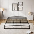 thumbnail image 4 of 10-Inch King Size Low Bed Frame, Heavy Duty Metal Platform, No Box Spring Needed, Noise-Free, Non-Slip, Easy Assembly, Black Mattress Foundation, 4 of 7