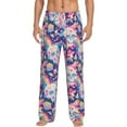 thumbnail image 2 of Lsque Skull rainbow color space Print Men's Pajama Pants, Lounge Pant - Comfortable Home Wear,Elastic Waistband, Stylish Design-Small, 2 of 9