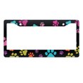 thumbnail image 1 of WIRESTER 6" x 12" Auto Drive License Plate Frame Cover, Multicolor Paws Dog, 1 of 7