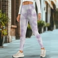 thumbnail image 4 of Renewold Tie-dye Lavender Yoga Leggings with Pockets for Women Thick Exercise Yoga Pants High Waisted Soft Slim Ankle Pants Printed Leggings 4 Way Stretch Leggings, S, 4 of 8