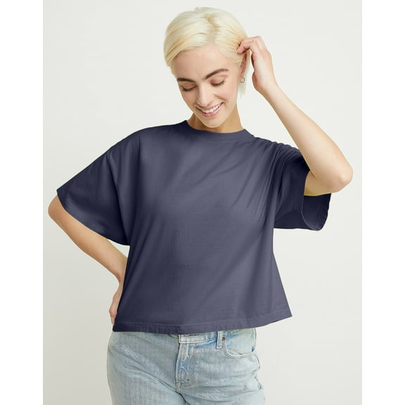 Hanes Originals Women's Garment Dyed Short Sleeve Cropped Sweatshirt
