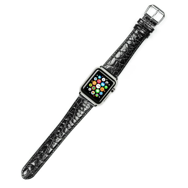 deBeer Apple Watch Strap Alligator Grain Watch Band [Extra Long