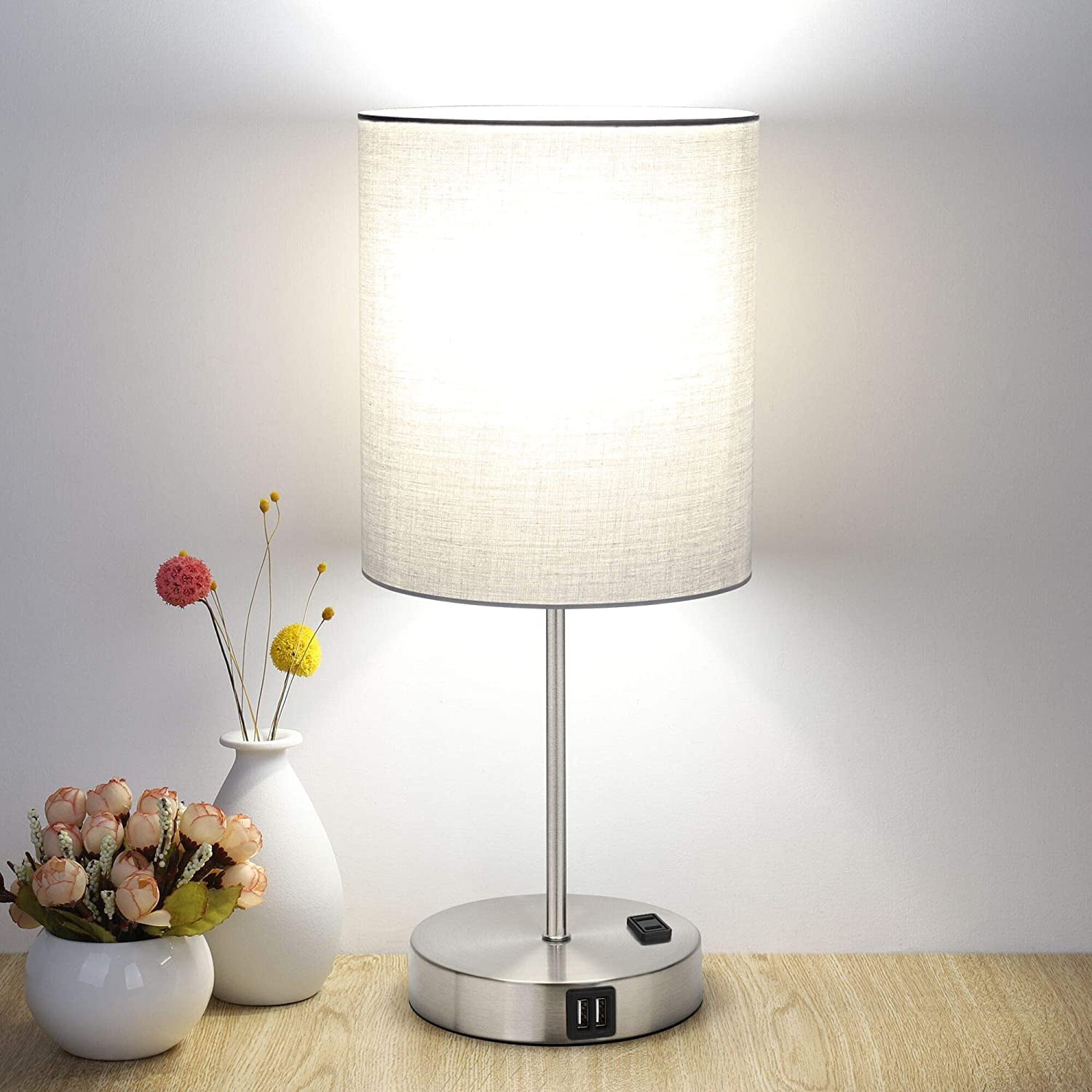 Bedside Lamp With Outlet And Usb - Touch Control Bedside Table Lamp 3