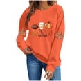 thumbnail image 4 of YFNNUP Women's Halloween Sweatshirts Tis The Season Pumpkin Football Graphic Pullover Tops Fall Crewneck Long Sleeve Shirts Orange,XL, 4 of 7
