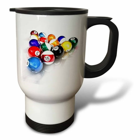 

3dRose Billiards Balls Pool Travel Mug 14oz Stainless Steel