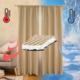 thumbnail image 3 of Qelus 100% Blackout Thermal Curtains for Winter, Rod Pocket Cold Blocking Thick Quilted Curtain Windproof Soundproof for Living room, Bedroom, 55''x 96'', Beige, 1 Panel, 3 of 9