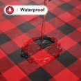 thumbnail image 2 of Rectangle Waterproof Vinyl Table Cloth, Buffalo Flannel Backed Tablecloth, Wipeable Plastic Table Cover for Christmas (60" x 120", Red and Black), 2 of 6
