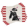 thumbnail image 1 of Ambesonne Fashion Place Mats Set of 4, Modern Woman in Coat, Standard Size, Black Red, 1 of 6