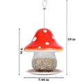 thumbnail image 3 of Daily Deals Clearance Red Mushroom Solar Bird Feeders - Outdoors Hanging, Color Changing Solar Garden Lantern, Metal Wild Bird Feeder for Cardinals Bird Seed Feeder 153Y, 3 of 5