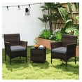 thumbnail image 2 of 3 Piece Patio Furniture Set, Outdoor Wicker Bistro Set with Cushions & Glass Table - PE Rattan Chairs for Porch, Garden, Balcony - Grey, 2 of 2