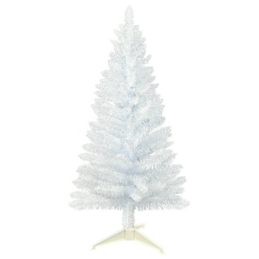 4FT Lighted Artificial White Christmas Tree, Bringstar Small Fake Christmas Tree for Home & Office